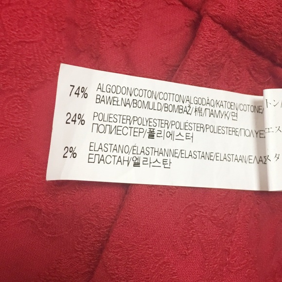 Zara Red Jacquard Trousers - Picture 5 of 5